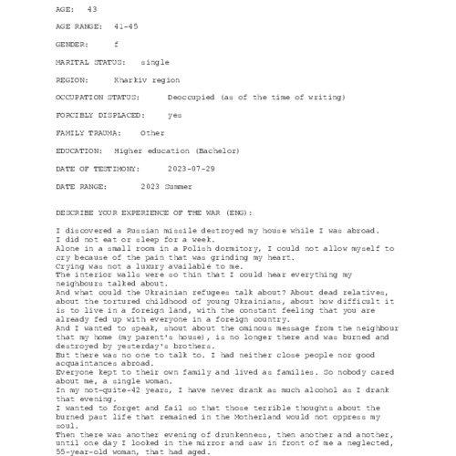 Screenshot of testimony 1606
