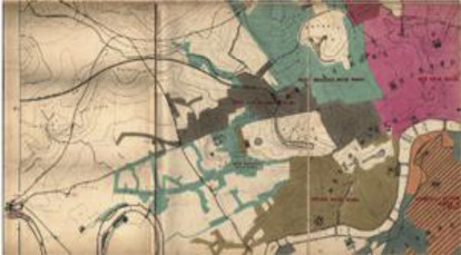 Map of London Water Distribution in 1854