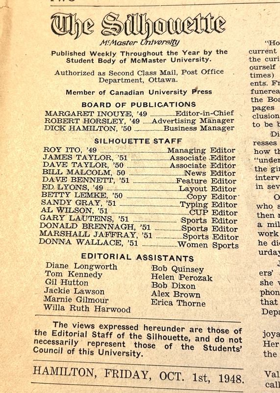 Masthead of the Silhouette 1948