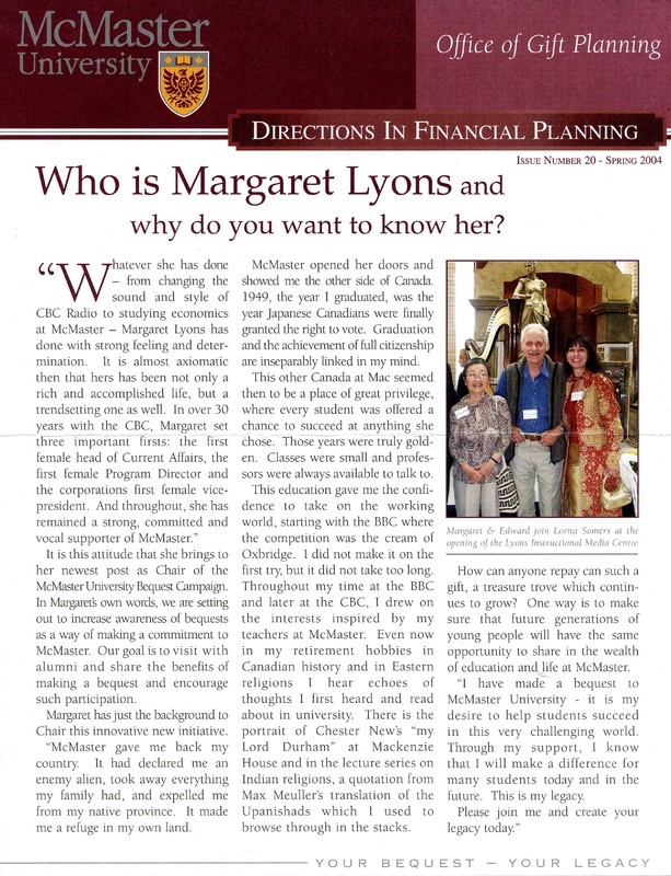  [Margaret Lyons featured on Directions on Financial Planning]