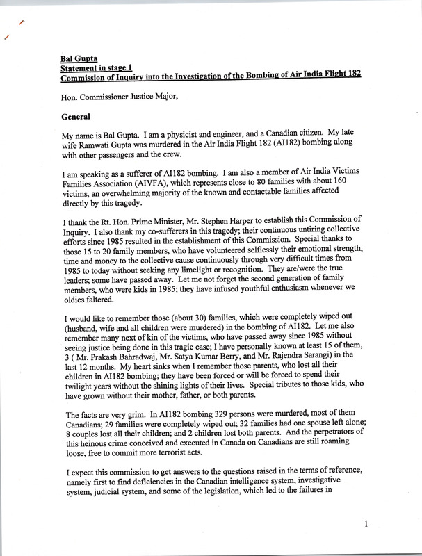 Bal Gupta Speech 1