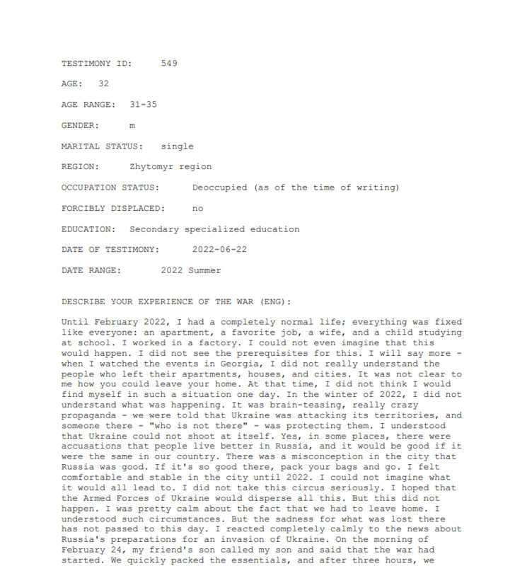Testimony 549 - Screenshot