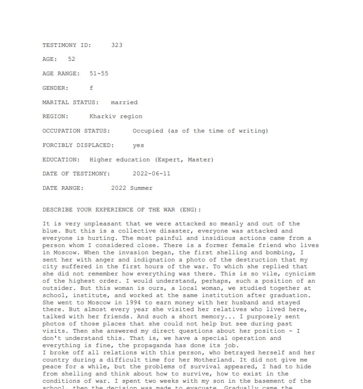 Testimony 323 - Screenshot