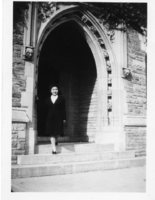 [Margaret Lyons in front of University Hall]