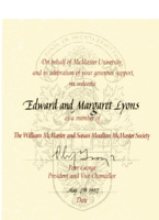 [Moulton Society Certificate to Margaret and Edward Lyons]