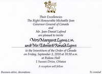 [Order of Canada Certificate to Margaret and Edward Lyons]