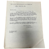 August 8th: Ian Mackenzie’s Response to Dr. Reid’s August 5th Telegram