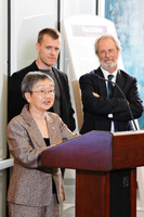 Margaret gives a speech at the grand opening of the LNMC