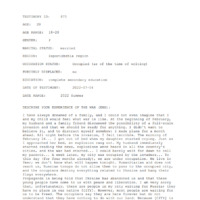 Testimony 875 - Screenshot