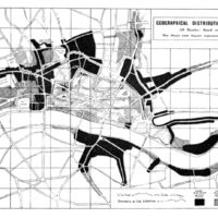 Chart of distribution of the Great Plague, 1665