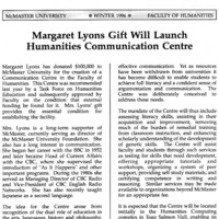 [The Introduction of a New Humanities Communication Centre]