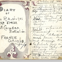 Reuben Alvin Jukes diary entry October 25th 1918