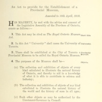 The Royal Ontario Museum Act p. 1