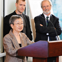 Margaret gives a speech at the grand opening of the LNMC