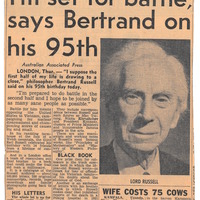 "I'm set for battle" The Herald, Melbourne, Australia, 19 May 1967.