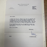 Letter from Telegram editor, 1956