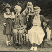 Formal, seated photograph of Russell family