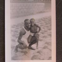 Father and Son on a Beach